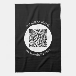 Your Uploaded QR code   Editable Text & Colors Kitchen Towel