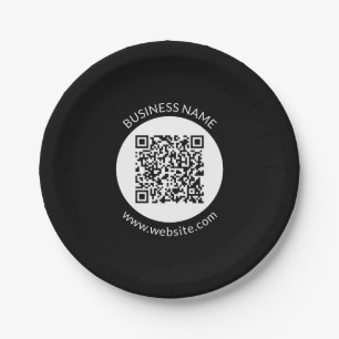 Your Uploaded QR code Editable Text & Colors Paper Plate