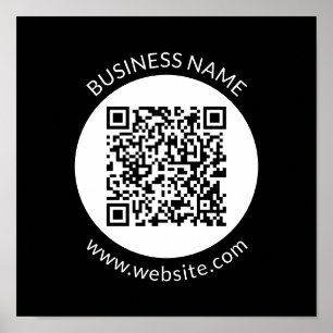 Your Uploaded QR code   Editable Text & Colours Poster