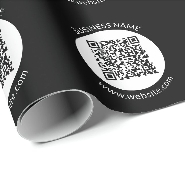 Your Uploaded QR code | Editable Text & Colours Wrapping Paper (Roll Corner)