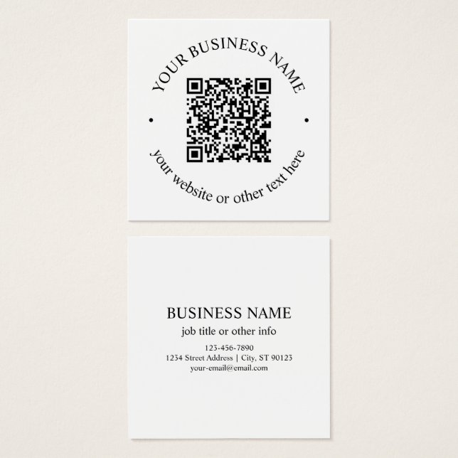 Your Uploaded QR code Plus Editable Circular Text (Front & Back)