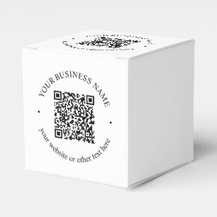 Your Uploaded QR code Plus Editable Circular Text Favor Box