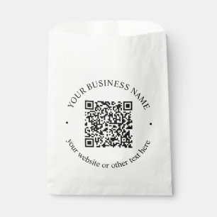 Your Uploaded QR code Plus Editable Circular Text Favour Bag