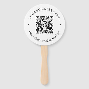 Your Uploaded QR code Plus Editable Circular Text Hand Fan