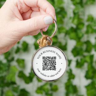 Your Uploaded QR code Plus Editable Circular Text Keychain