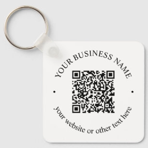 Your Uploaded QR code Plus Editable Circular Text Keychain
