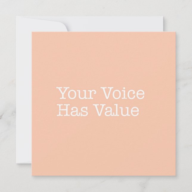 Your Voice has Value Note Card (Front)