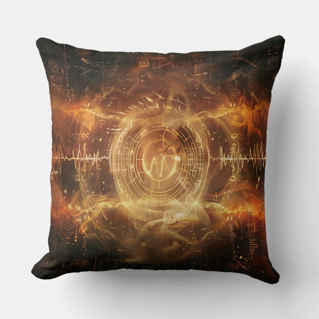 Your Voice is a Sigil — Mystical Frequency Art Throw Pillow (Front)