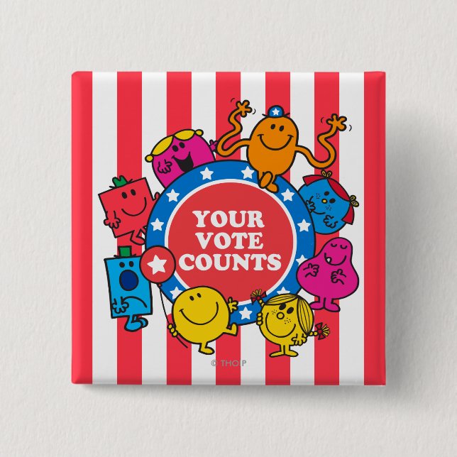 Your Vote Counts! 2 Inch Square Button (Front)