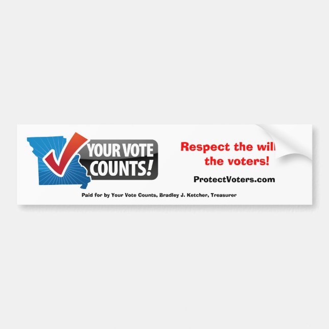 Your Vote Counts bumper sticker (Front)