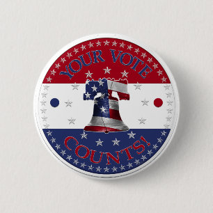 Your Vote Counts Liberty Bell 2 Inch Round Button