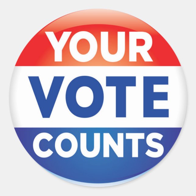 Your Vote Counts pattern Classic Round Sticker (Front)