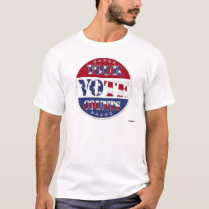 YOUR VOTE COUNTS Round with US Flag & Stars T-Shirt