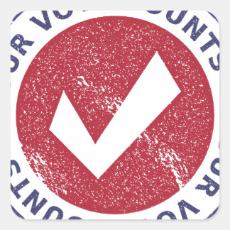 your vote counts square sticker