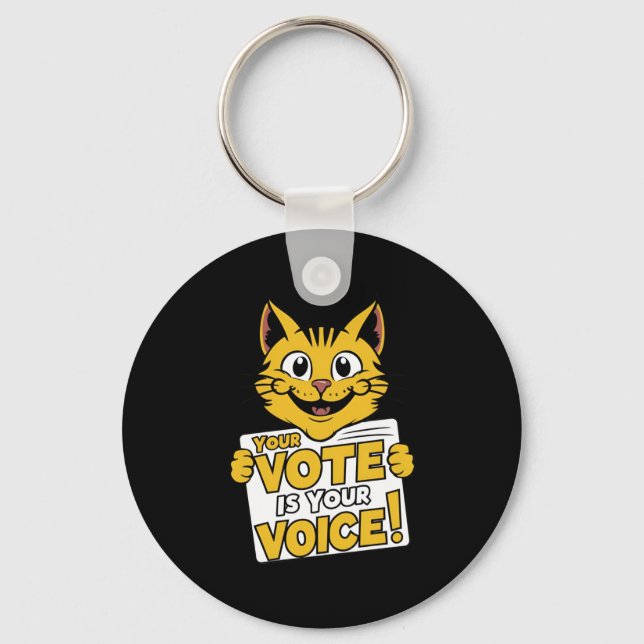 Your Vote In Your Voice! Sticker  Keychain (Front)