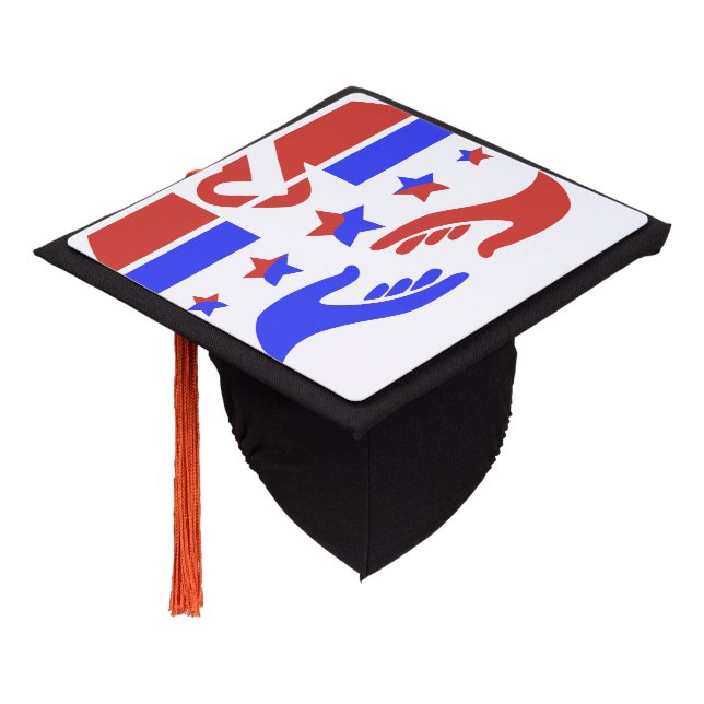 Your vote is your voice graduation cap topper (Angled)