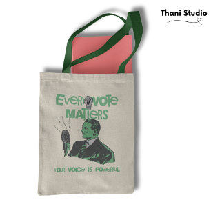Your Vote Matters Election Political Green Printed Tote Bag