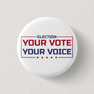 Your Vote Your Voice coloured 1 Inch Round Button