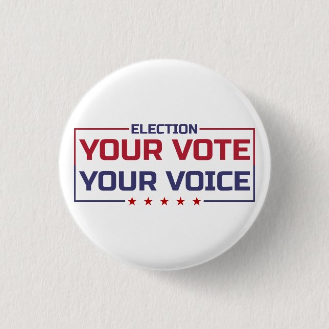 Your Vote Your Voice coloured 1 Inch Round Button (Front)