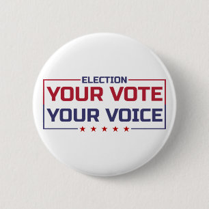 Your Vote Your Voice coloured font 2 Inch Round Button