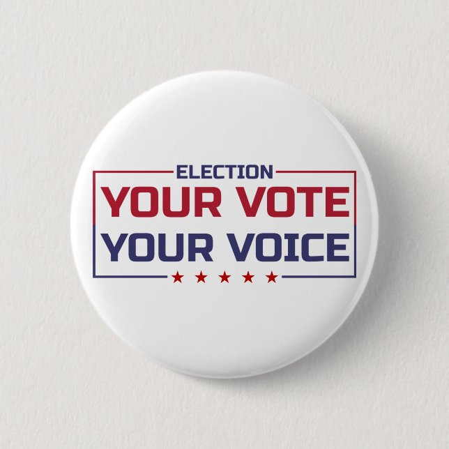 Your Vote Your Voice coloured font 2 Inch Round Button (Front)