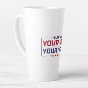 Your Vote Your Voice coloured font Latte Mug