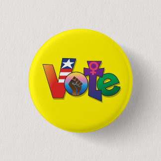 "Your Vote, Your Voice" - Custom Button, Yellow 1 Inch Round Button