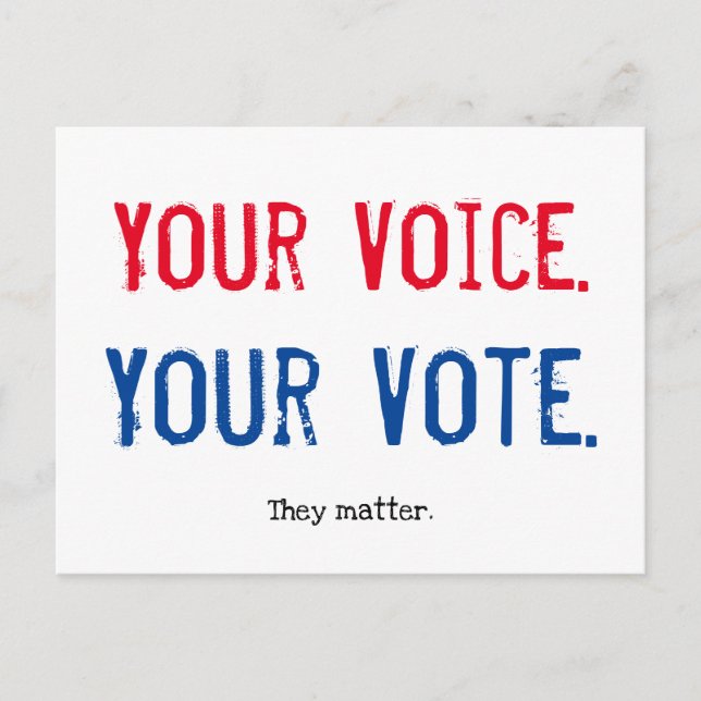 Your Vote Your Voice postcard (Front)