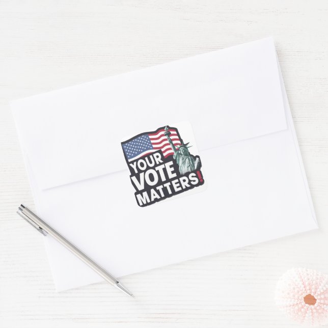 Your Votes Matters USA Elections 2024 Square Sticker (Envelope)