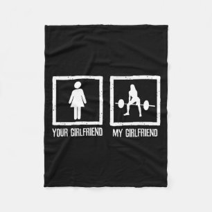 Your vs my girlfriend bodybuilding fitness workout fleece blanket