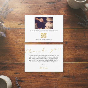 Your wedding photo and memories QR code Thank You  Card