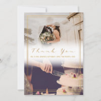 Your wedding photo, faded effect thank you card