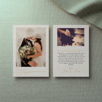 Your wedding photo gold script thank you card