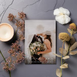 Your wedding photo romantic thank you card<br><div class="desc">Express heartfelt thanks with this modern wedding thank you card template, featuring an elegant white script "Thank you" over a rich gradient backdrop. The design highlights a favourite wedding photo and gives the married couple space for bold text and personalized messages. Clean, romantic, and effortlessly stylish, this card offers a...</div>