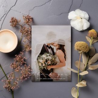 Your wedding photo romantic thank you card