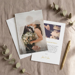 Your wedding photo, thank you card, thin border card