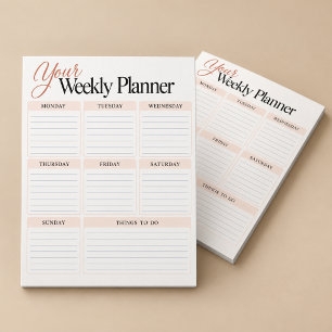 Your Weekly Planning And Schedule Organizer Notepad