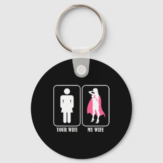 Your Wife My Wife Husnd Breast Cancer Awareness  Keychain