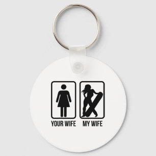 Your Wife My Wife Snowboarder - Female Boarder Gif Keychain