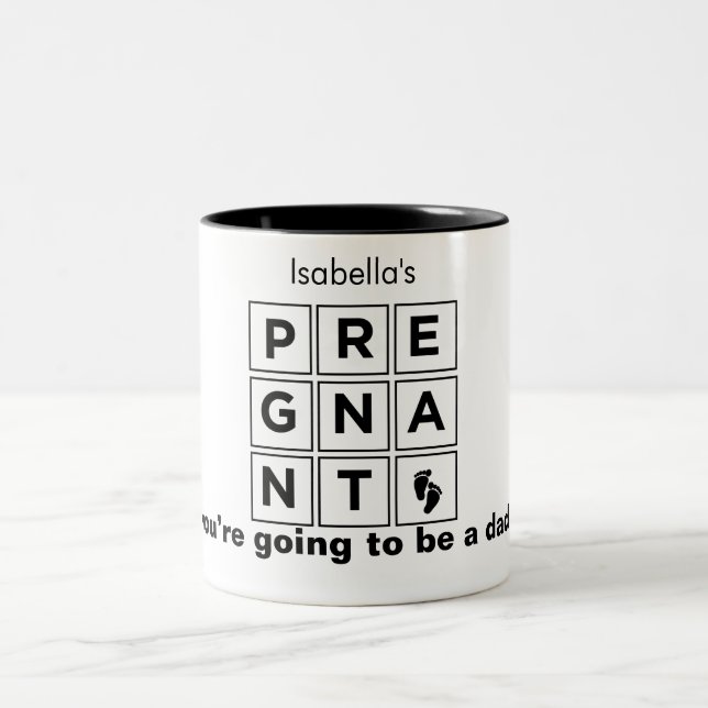 your wife's pregnant  Two-Tone coffee mug (Center)