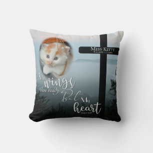 Your Wings Were Ready Cat Memorial PHOTO Throw Pillow