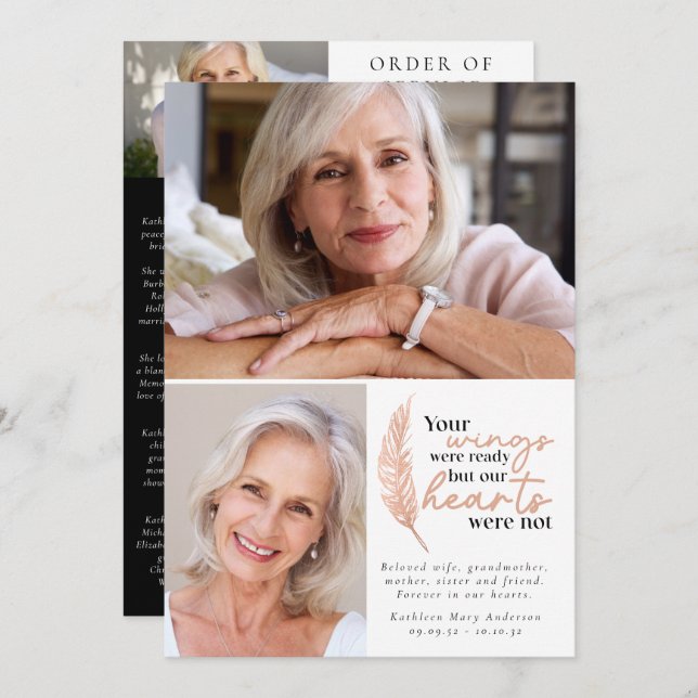 Your Wings Were Ready Order of Service Photo Program (Front/Back)