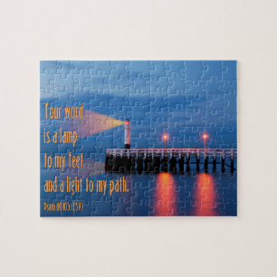 Your Word Is a Light Psalm 119:105 Bible Verse Jigsaw Puzzle