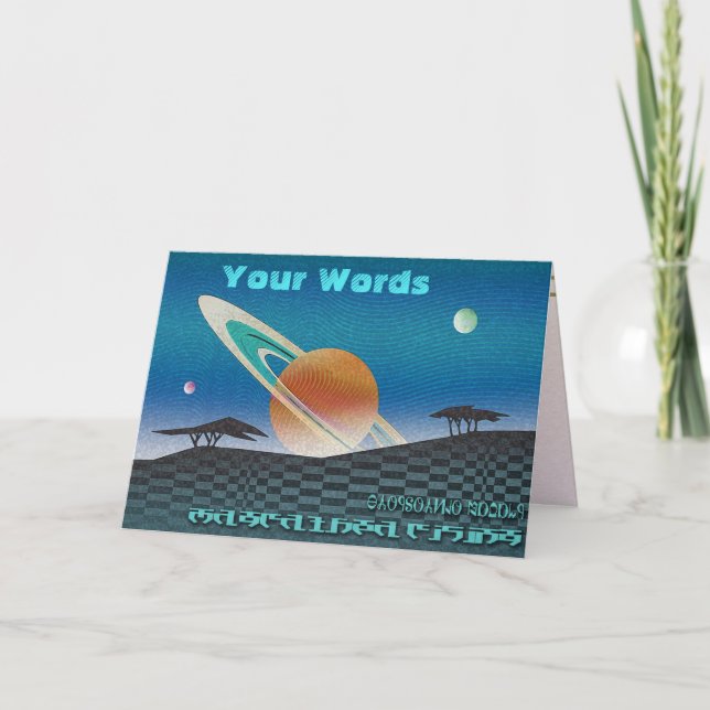 Your Words on Science Fiction Greeting Card (Front)
