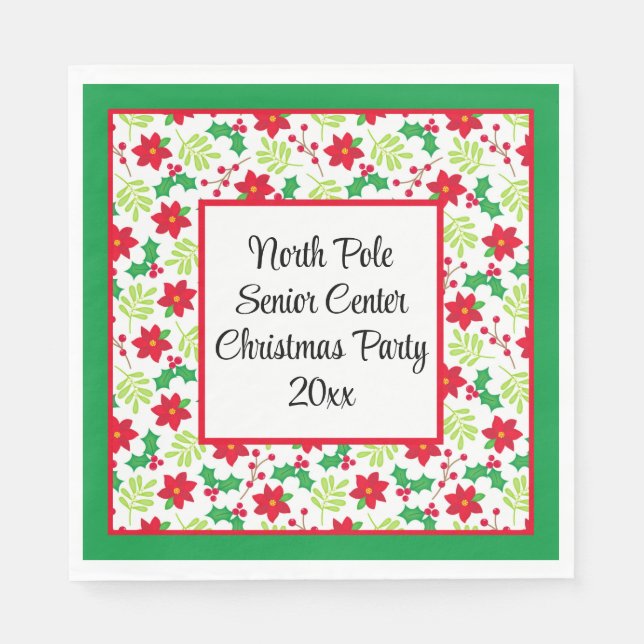 Your Words Personalize Christmas Party Red & Green Napkin (Front)