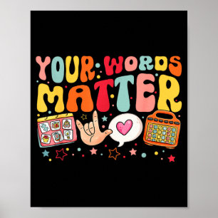 Your Words Speech Therapy Language Pathologist Slp Poster