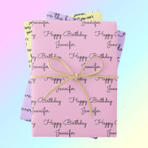 Your Words with Her Name Birthday Gift Wrapping Pa