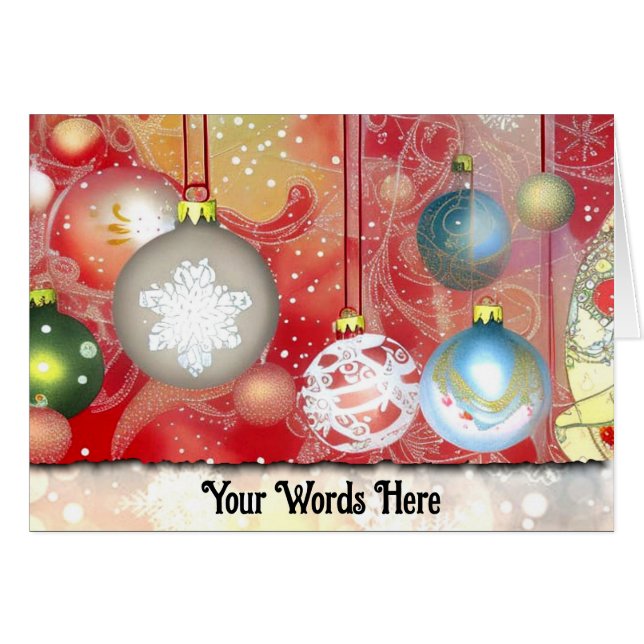Your Words with Vintage Christmas Ornaments (Front Horizontal)