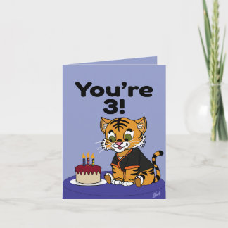 You're 3 Tiger Cub Happy Birthday Card