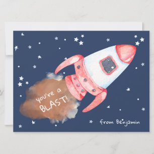 You're A Blast Space Rocket Valentine Card